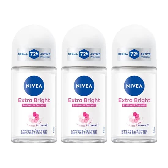 니베아 데오드란트 롤온 엑스트라 브라이트 50ml 3개