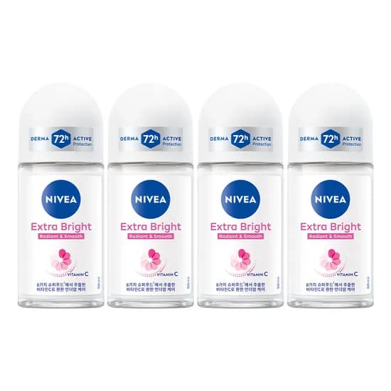 니베아 데오드란트 롤온 엑스트라 브라이트 50ml 4개