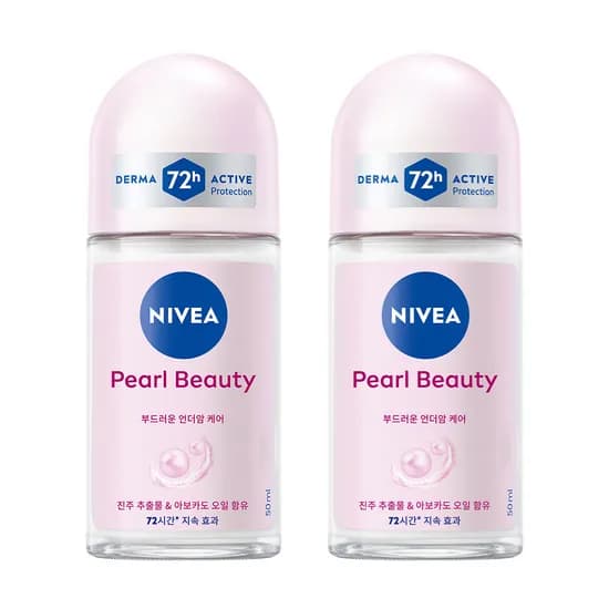 니베아 펄 뷰티 데오드란트 롤온, 50ml, 2개
