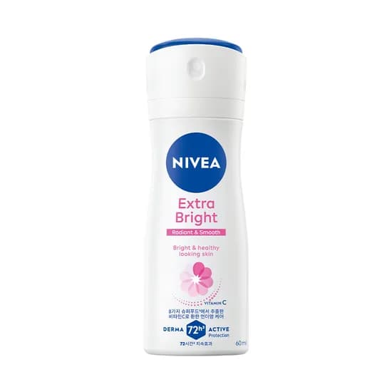 니베아 데오드란트 엑스트라 브라이트 스프레이 60ml 1개 니베아 데오드란트 엑스트라 브라이트 스프레이 60ml 1개