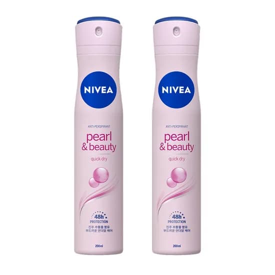 니베아 데오드란트 스프레이 펄 앤 뷰티, 200ml, 2개