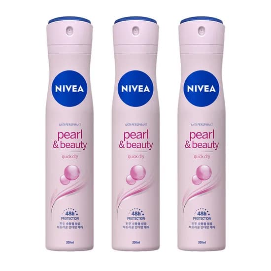 니베아 펄 뷰티 데오드란트 스프레이, 200ml, 3개