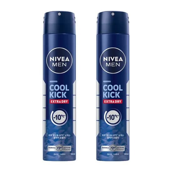 니베아 맨 데오드란트 스프레이 쿨 킥, 200ml, 2개