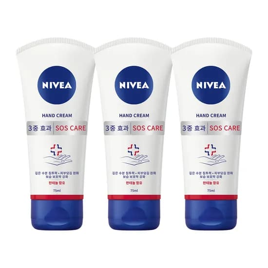 니베아 SOS케어 핸드크림, 75ml, 3개