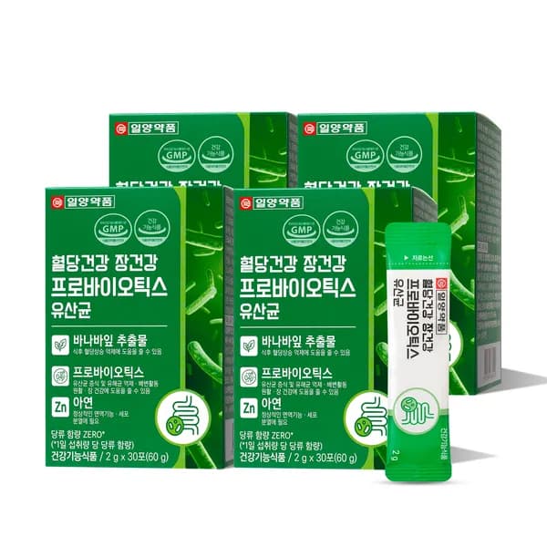 일양약품 혈당건강 장건강 프로바이오틱스 유산균 2g 30포 4박스