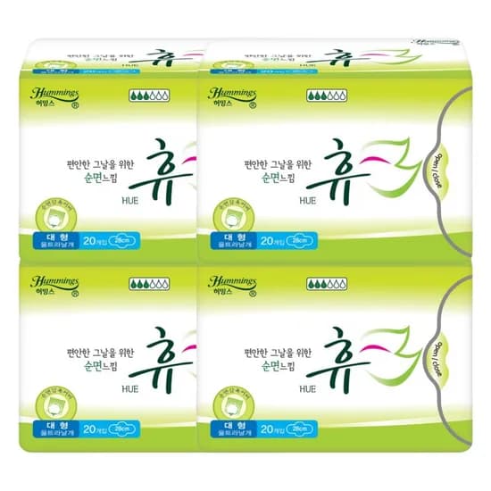 허밍스 휴 생리대 대형 20장 4팩