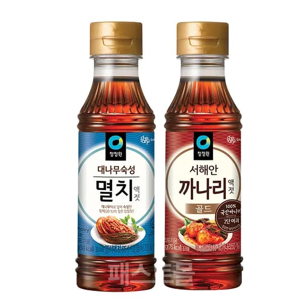 청정원 대나무숙성 멸치액젓 + 서해안 까나리액젓 골드 250g+250g 1세트