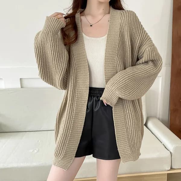 브이넥 숄 롱 니트 가디건 블랙 FREE 14,900원