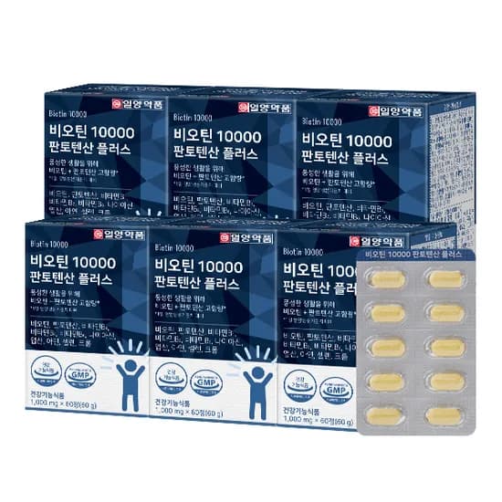 일양약품 비오틴 10000 판토텐산 플러스 60정 6개