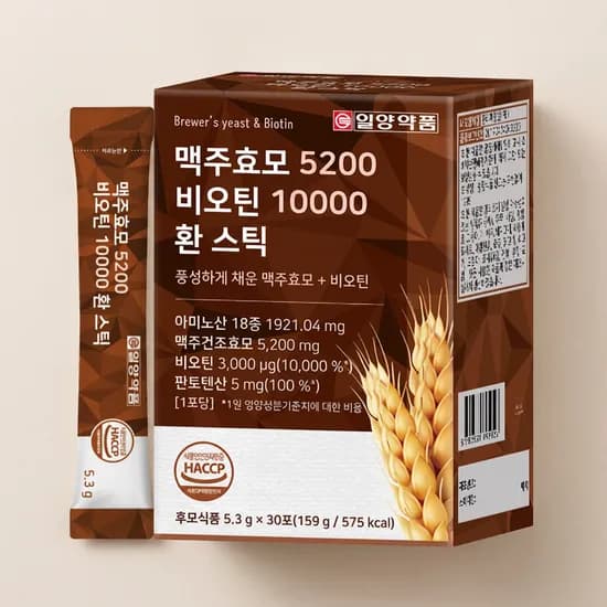 일양약품 맥주효모 5200 비오틴 10000 환 스틱 5.3g 30포 1박스