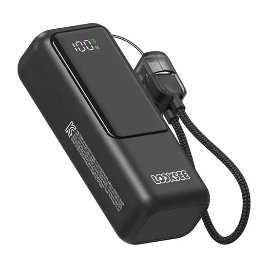룩씨 미니 그립 보조배터리 10000mAh 블랙 1개