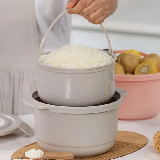 칼로퀸 전자레인지 저당 밥솥, 핑크, 2.3L, 1개