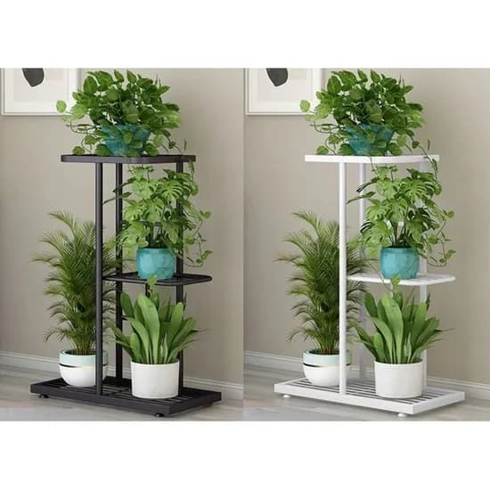 키밍 철제 화분 정리대 KM3475-224 4단 82cm 화이트 1개