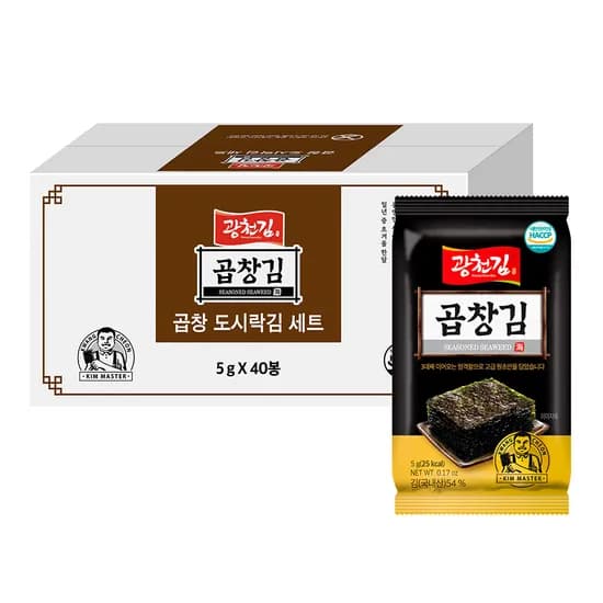 광천김 곱창김 도시락김, 5g, 40개, 1세트