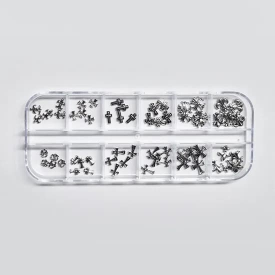 크롬 엔틱 메탈 십자가 네일파츠세트, 283, 60PCS, 1개