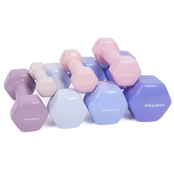 아이워너 뷰티 육각 덤벨 1kg 코랄 핑크 2개입