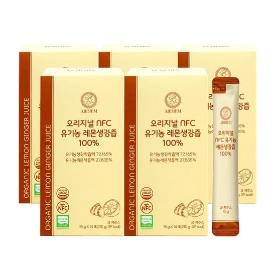 아르디엠 오리지널 NFC 유기농 레몬생강즙 100% 20g 14포 5박스
