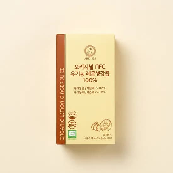 아르디엠 오리지널 NFC 유기농 레몬생강즙 100% 20g 14포 12박스