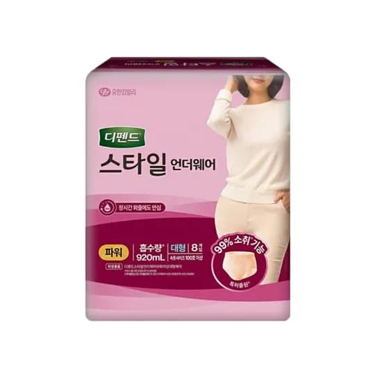 디펜드 스타일 언더웨어 여성 파워 요실금팬티 대형 8매입 1개