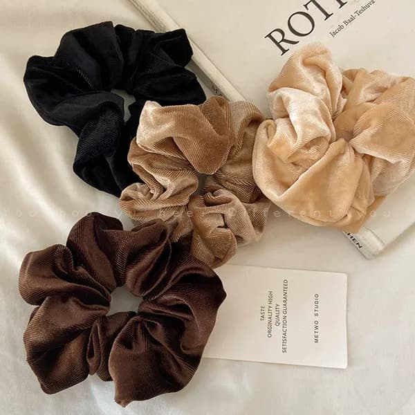 모던 벨벳 곱창 헤어 머리끈 4P SET