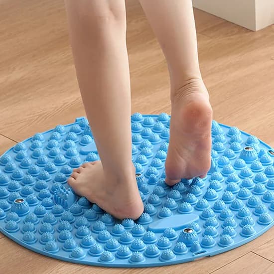 원형 지압 발매트 자석발매트, 블루, 57cm, 1개