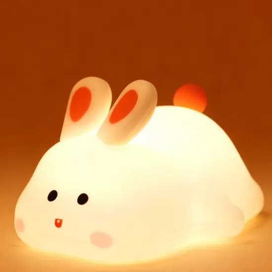 컴포어 LED 말랑토끼 실리콘 무드등, 화이트, 1개