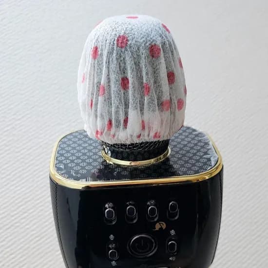 노래방 행사용 일회용 마이크 위생 커버, 레드도트, 2개