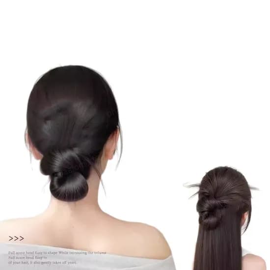로우번 업스타일 인조 가발 집게핀, 자연흑색, 1개