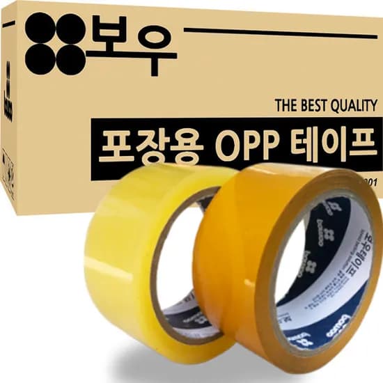 보우 OPP 박스테이프, 경포장용, 황색, 80m, 40개