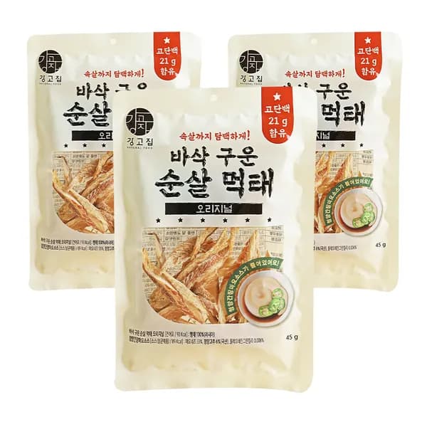 강고집 바삭 구운 순살 먹태 오리지널 45g 3개