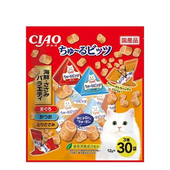 이나바 챠오 츄르비츠, 해산물+닭가슴살 버라이어티, 12g, 30개