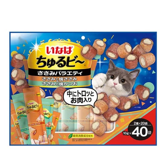 이나바 챠오츄르비, 닭가슴살 버라이어티, 10g, 40개
