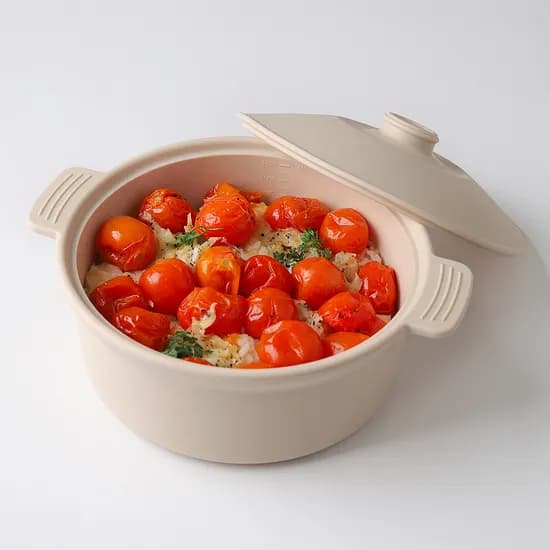 칼로쿡 다용도 실리콘 찜기, 원형, 샌드크림, 1.2L, 1개