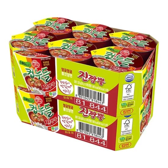 오뚜기 컵누들 짬뽕맛 38.2g 12개