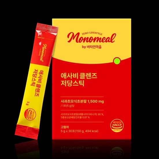 비타민마을 모노밀 애사비 클렌즈 저당스틱 5g 30포 1개