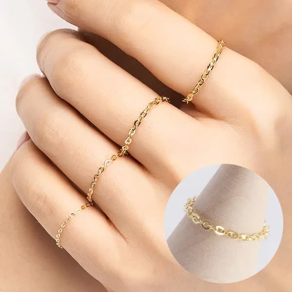 14K 함마링 체인 반지 Type C 옐로우골드 16호 1개 80,000원