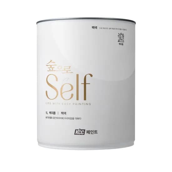 숲으로 셀프 벽지 페인트, 에그쉘광, 화이트, 900ml, 1개