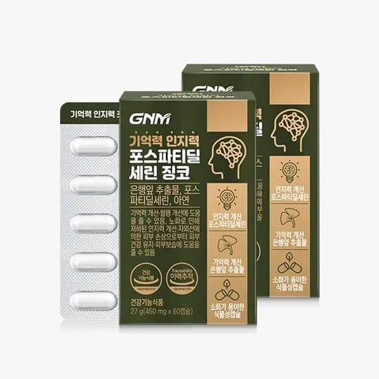 GNM 기억력 인지력 포스파티딜세린 징코 60캡슐 2박스