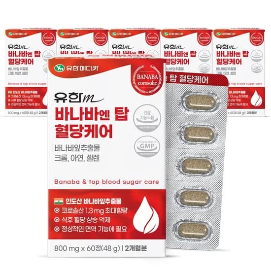 유한메디카 바나바 엔 탑 혈당케어 60정 6개
