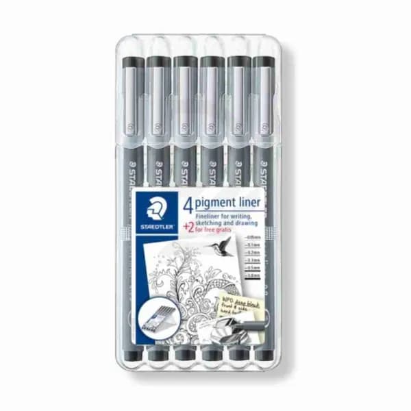 STAEDTLER 피그먼트 라이너 308 검정 6자루 세트