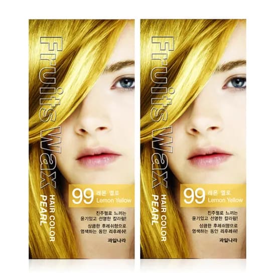 과일나라 진주펄 염색약 99호 레몬옐로우 2개