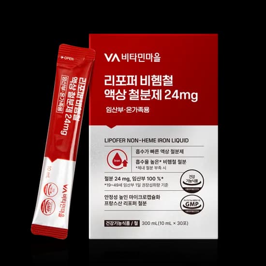 비타민마을 리포퍼 비헴철 액상 철분제 10ml 30포 1박스