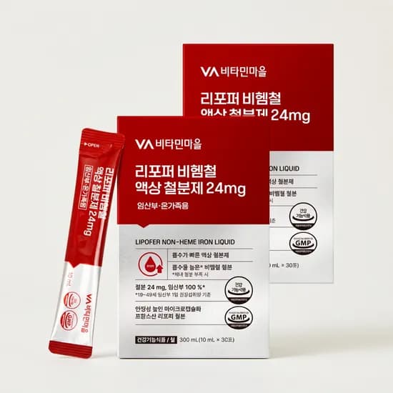 비타민마을 리포퍼 비헴철 액상 철분제 10ml 30포 2박스