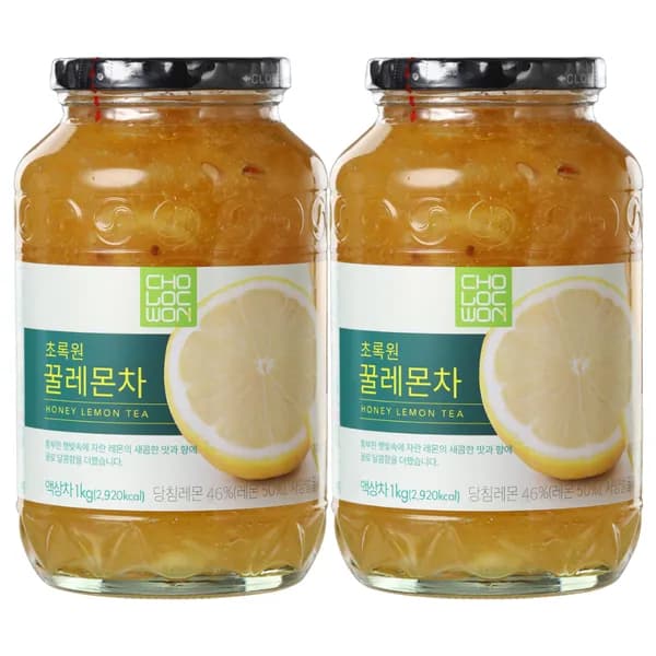 초록원 꿀레몬차 1kg 2병