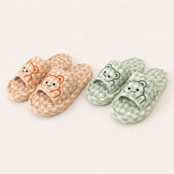 3중 쿠션 면 실내화 슬리퍼 거실화 오렌지+그린 250 1개 12,900원