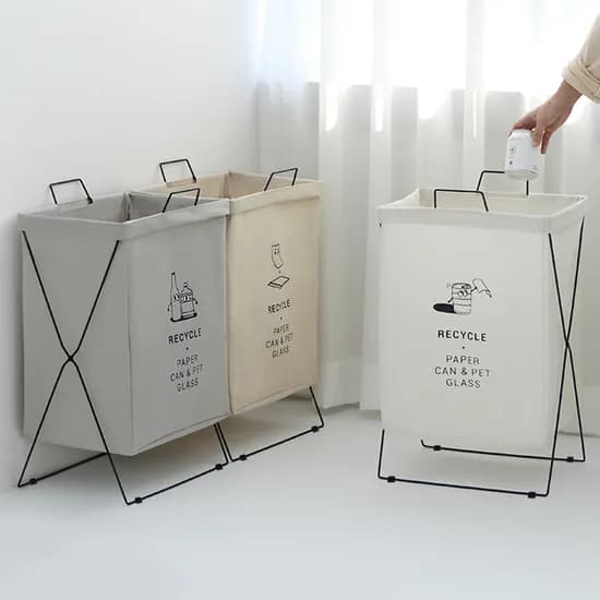 네이쳐리빙 모노블 반전매력 접이식 분리수거함 아이보리 단품