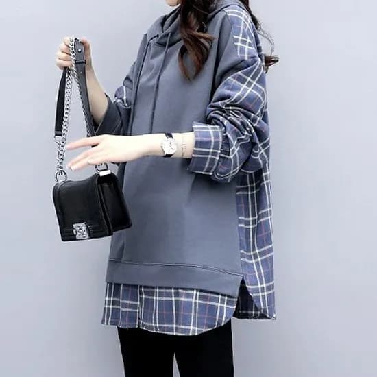 쉬블림로브 여성 후드 캐주얼 셔츠 레이어드 꾸안꾸 데일리 티셔츠 GW1538 원컬러 FREE