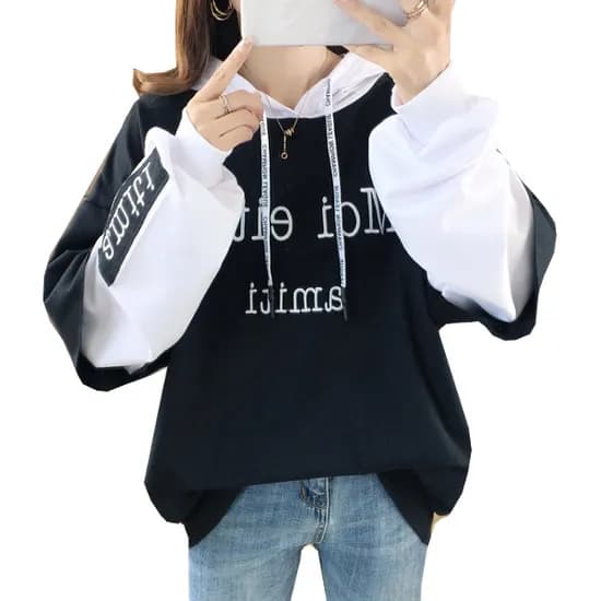 쉬블림로브 여성 힙한 레이어드 데일리 꾸안꾸 후드 티셔츠 GW0938 원컬러 FREE