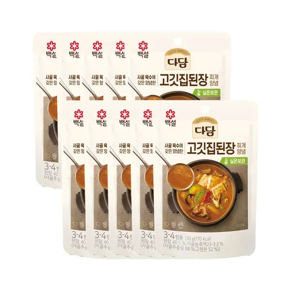 CJ제일제당 다담 고깃집 된장찌개 양념 130g 10개