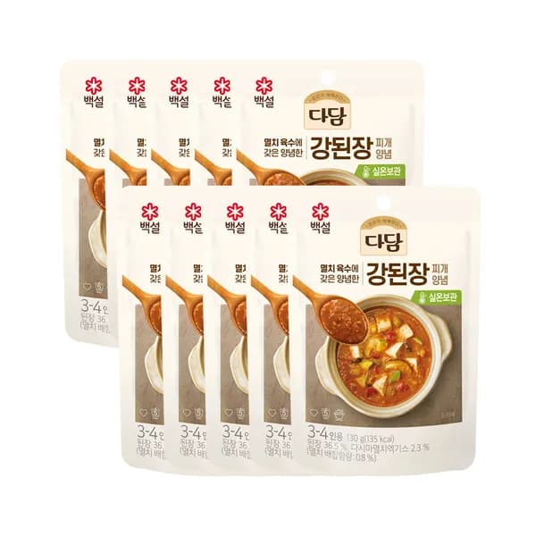 CJ제일제당 백설 다담 강된장찌개 양념 130g 10개 17,900원
